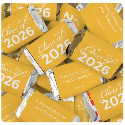 136 Pcs Yellow Graduation Class Of 2026 Assorted Wrapped Chocolate Miniatures For Party Favors, Goodie Bags, Gifts And More (2.5lb Bag) - No Assembly Required