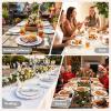 Glowserve 350PCS Plastic Plates Sliver Disposable Dinnerware for 50 Guests view 3