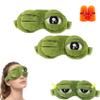 3D Frog Sleep Mask, 3D Sleep Mask-Eye Masks Soft Cartoon Eyeshade Funny Cute Contoured Blackout Froganimal for Women, Men (2PC) view 1