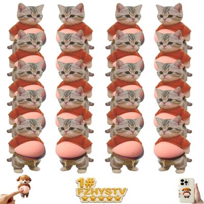 20PCS 3D Dog & Cat Belly Mochi Squishy Skin Stickers, Funny Chubby Shiba Silicone Bumper Wall Protector, Cute Big Inu Squeeze Animal Anti-Collision Pincher Stress Relief Fidget Sensory Toys
