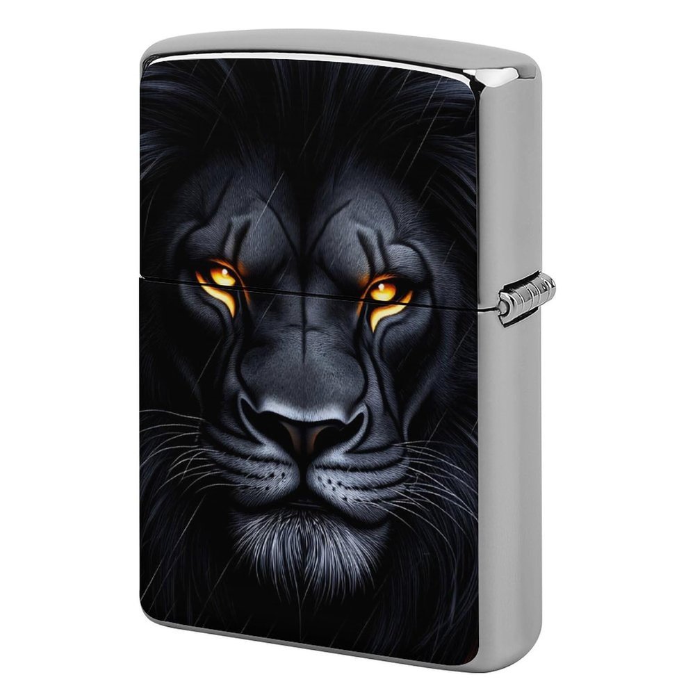 Black Lion Lightning Metal Lighter Cover Without Insert,Durable and Robust Lighter Case Compatible