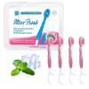 10Pcs The 4 in 1 Portable Oral Care Toothbrush Set: Soft Bristle Bead Toothbrush, Tongue Scraper, Built-in Dental Floss & Hidden Toothpick - Perfect for Your Travel Needs (Pink) view 1
