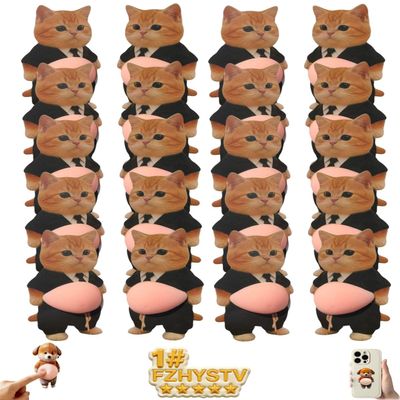 20PCS 3D Dog & Cat Belly Mochi Squishy Skin Stickers, Funny Chubby Shiba Silicone Bumper Wall Protector, Cute Big Inu Squeeze Animal Anti-Collision Pincher Stress Relief Fidget Sensory Toys