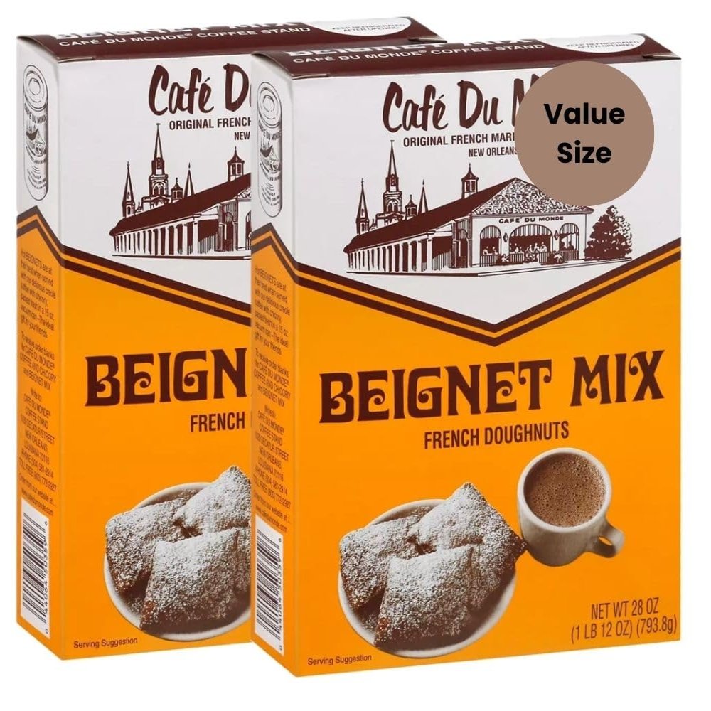 French Beignet Doughnut Mix Bundle featuring two 28 oz packs of authentic Beignet mix.