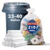 30 Gallon Trash Bags, Clear 210 Count High Density Garbage Bags, Made in USA, Recycling Trash Can Liners, Puncture-Resistant Plastic Waste Bags for Kitchens Yards Offices Commercial view 1