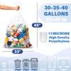 30 Gallon Trash Bags, Clear 210 Count High Density Garbage Bags, Made in USA, Recycling Trash Can Liners, Puncture-Resistant Plastic Waste Bags for Kitchens Yards Offices Commercial view 2