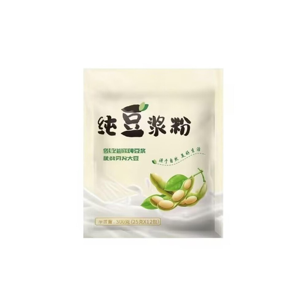 Pure Soy Milk Powder 300g (25g*12 Packets) Individually Packaged, Ready to Drink Instantly, Rich Soy Flavor(1pcs)