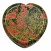 Natural Green Unakite Heart Shaped Worry Stones Hand Carved Polished Healing Crystal Pocket Energy Stone - Gifts for Chakra Reiki Yoga Meditation Balancing Relieve Anxiety Stress view 1