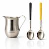 CAFECITO Espumita Ritual Set Cuban Coffee Preparation Tools with 6 oz Stainless Steel Crema Pitcher & 2 Espresso Whisking Spoons (Black & Miami Yellow) Authentic Cafecito view 1