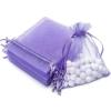 100Pcs Organza Bags 3.5x4.7in (9x12cm) Sheer Drawstring Mesh Pouches for Jewelry Candy Wedding Party Favor Gift Wrapping Supplies Satin Ribbon Gift Sachets Light Purple,3.5x4.7in (9x12cm) view 1