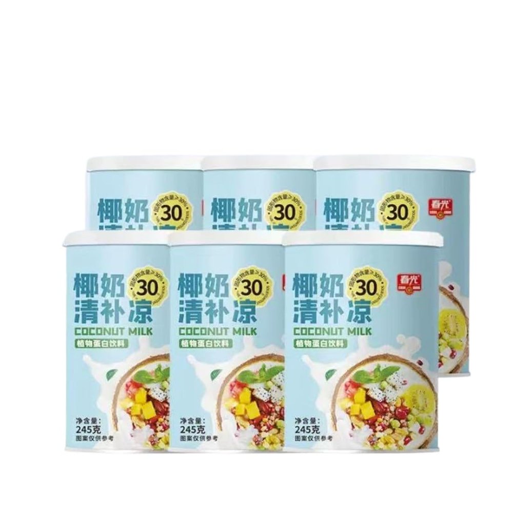 Chunguang Hainan Specialty Coconut Milk Refreshing 245G * 6 Canned Plant Protein Drink Coconut Squeezed Coconut Milk 0 Sugar Coconut