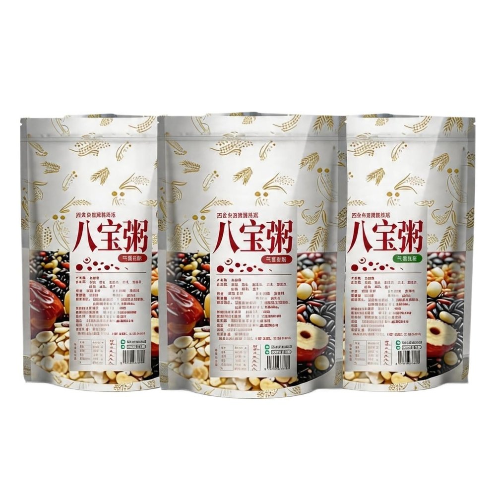 3 Bags 500g Eight Treasure Porridge Mix, Easy Cook Whole Grains, Vacuum Sealed, Breakfast & Snack