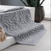 Bath Mat 50x75 cm 100% Cotton Gray Foot Towel | Water Absorbent and Soft | 350 gr - Gray view 1