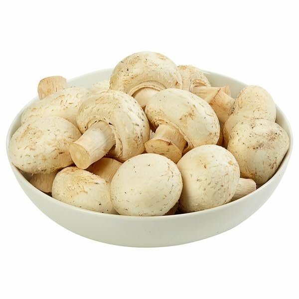 Organic White Mushrooms Fresh Whole Button Mushrooms USDA Organic Non-GMO Firm Tender Texture Mild Earthy Flavor Perfect for Cooking Salads Soups Stir Fry Farm Fresh Handpicked Premium Quality Produce Pack, 24 oz * [ pack of 2 ] .. Total Net WT [ 48