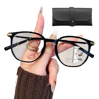 Ultra Light Anti Blue Presbyopic Glasses,Anti Blue Light Reading Glasses with Ultralight Titanium Frame,for Men & Women (Black,400(Over 75 Years Old))