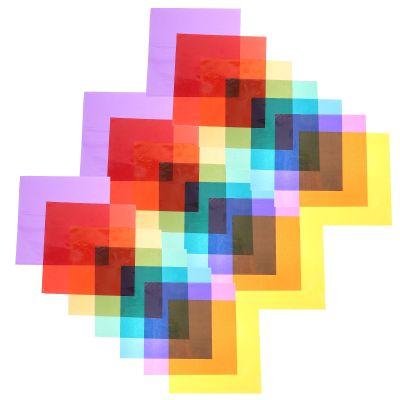 FIXOSHEE 84pcs Multi-color Cellophane Paper Sheets 10x10cm Cut Candy Wrapping Film for Crafts, Baskets, and Decorative Packaging