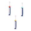 PHENOFICE Manual Toothbrush 3pcs Soft Bristles Cartoon Dental Care Tools for Ages 3-12 with Colorful Blue Yellow Red Handles, Training Teeth Cleaning Brushes Random Color view 1