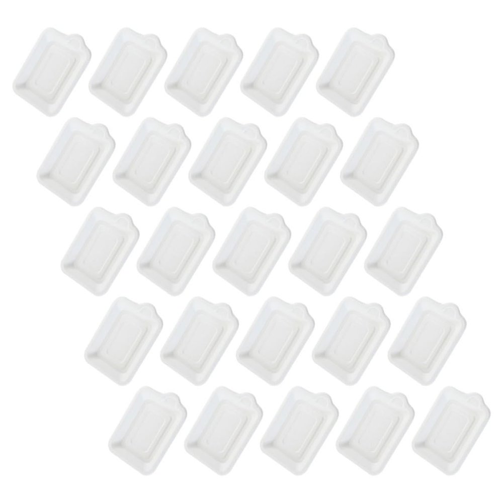 ELAYARD Sugarcane Bagasse Disposable Paper Bbq Plates, Small Rectangular Party Snack Trays, 75pcs Pack, Biodegradable Outdoor Serving Dishes for Picnic and Barbecue