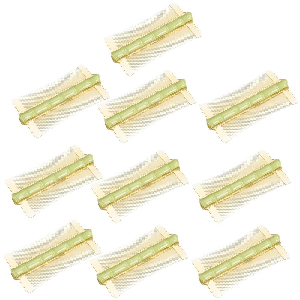 TEHAUX 10pcs Double-sided Plastic Hair Comb Fine Tooth Comb Thick Hair Scalp Massager Portable Hairdressing Tool for Adults