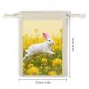 PNOMEDPKJ 8 Pack Rabbit in Flowers Muslin Bags with Double Drawstring 5 X 7 Inch Reusable Cotton Linen Sachet Small Burlap Gift Bag Cloth Jewelry Storage Pouches for Party Wedding view 2