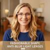 FONHCOO Bifocal Reading Glasses for Women, Metal Spring Hinge Blue Light Blocking Half Frame readersGold 3.25 view 2