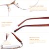 FONHCOO Bifocal Reading Glasses for Women, Metal Spring Hinge Blue Light Blocking Half Frame readersGold 3.25 view 3