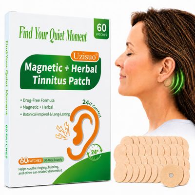 UZISUO 60-Count Tinnitus Relief Patches, Magnetic + Herbal Design, Ear Bliss Patches for Ringing Ears, Buzzing, and Ear Discomfort (30-Day Supply)