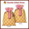 Moxquju Ice Cream Print Christmas Drawstring Gift Bags, Reusable Candy Treat Bags For Holiday Birthday Party view 3