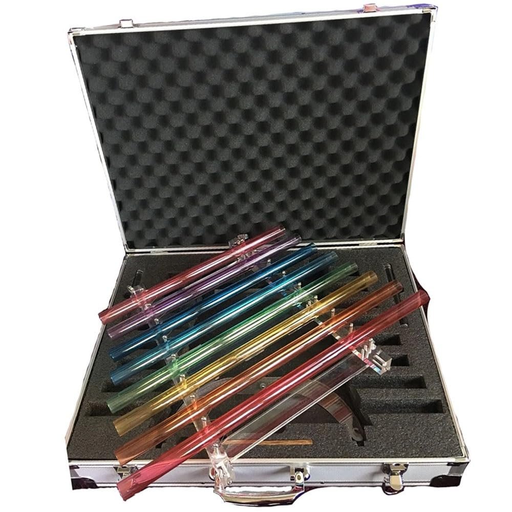 USZWBY Crystal Singing Harp for Sound Therapy, Perfect Healing Musical Instrument, for Balancing Body Chakra, Adjusting Emotional State, with Aluminum Suitca(440Hz)