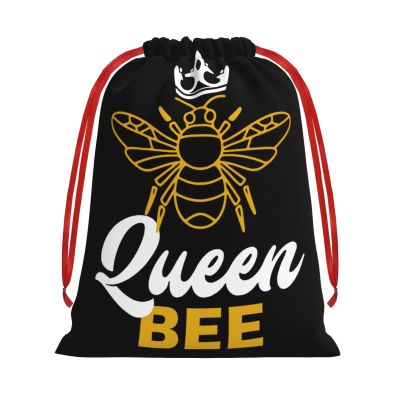 CLNXMT Queen Bee Plush Gift Bags With Drawstring Reusable Gift Wrap For Festival,Wedding,Valentines Day