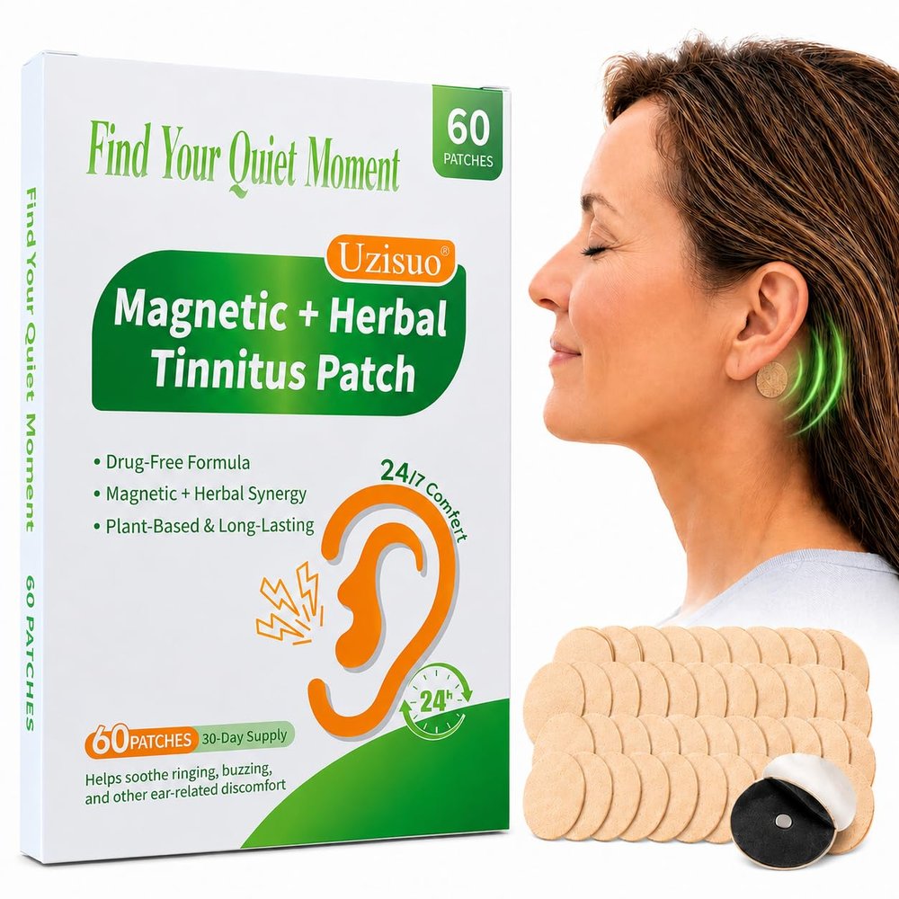 UZISUO 60 Patches Tinnitus Relief Patch - Magnetic + Herbal Synergy Tinnitus Patches for Ringing Ears Plant-Based Formula for Buzzing & Ear Discomfort (30-Day Supply)