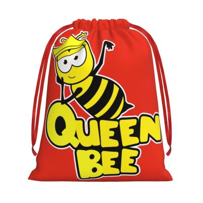 CLNXMT Queen Bee Cartoon Plush Gift Bags With Drawstring Reusable Gift Wrap For Festival,Wedding,Valentines Day