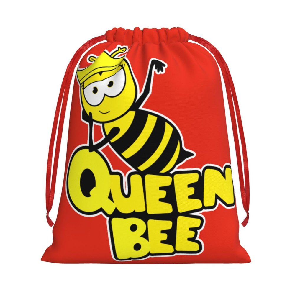 CLNXMT Queen Bee Cartoon Plush Gift Bags With Drawstring Reusable Gift Wrap For Festival,Wedding,Valentines Day
