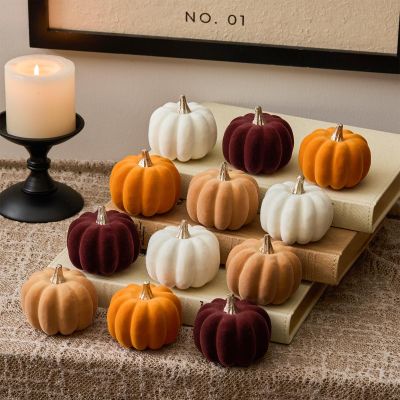 DN DECONATION Small Fall Pumpkin Decor, Fake Decorations for Home, 12PCS