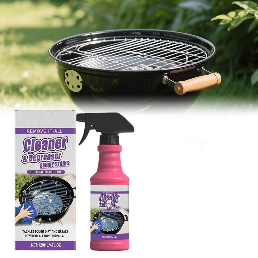 Fast-Acting Heavy-Duty Grill Degreaser Spray, Fast Acting Heavy Duty Grill Degreaser, Barbecue Grills Rack Cleaner, 120ml/4fl.0z, Kitchen Cleaners for All Stubborn Oil Stains