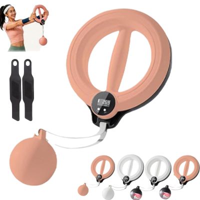 Arm Hoops for Exercise, Digital Arm Workout Hoop with Counter, 360 Hand Crank Forearm Trainer for Arm Shoulder Chest Wrist, Upper Body Toning Fitness Equipment for Women Men Home Gym (Pink-A)