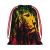 CLNXMT Rasta Lion Pattern Plush Gift Bags With Drawstring Reusable Gift Wrap For Festival,Wedding,Valentines Day view 2