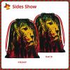 CLNXMT Rasta Lion Pattern Plush Gift Bags With Drawstring Reusable Gift Wrap For Festival,Wedding,Valentines Day view 3