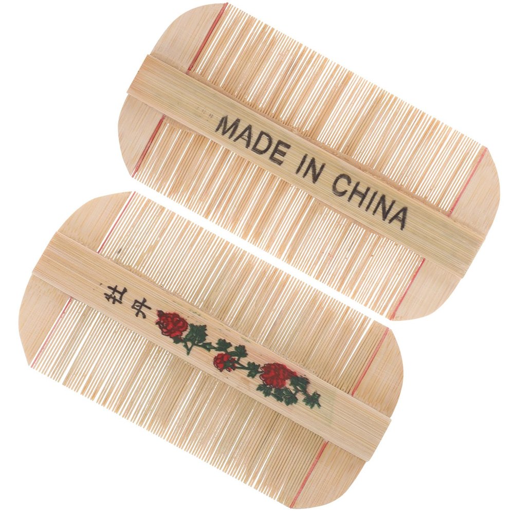 GANAZONO 2pcs Fine Tooth Comb Natural Wooden Dandruff Removal Hair Comb and Pets Scalp Massage Grooming Tool