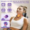 snawowo Upgraded Neck Massager Pillow with Heat, Shiatsu Back and Shoulder Massager for Pain Relief Deep Tissue, Cordless Cervical Traction Device with 3 Modes & 3 Intensities, Gift for Women Men view 2