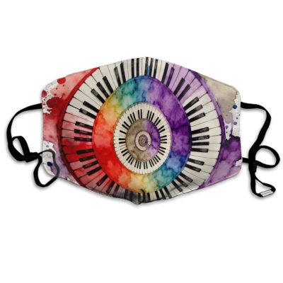 Adult Breathable Face Scarf Mask Scarf Gaiter Anti Dust Windproof Face Covers, Colorful Music Piano LGBT Pride Face Decorations for Outdoors Home and Daily Use