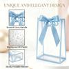 STANETCO 18 Pcs Reusable Clear Plastic Gift Bags with Handles Ribbons 7.09x10.24x3.15 Inch PP Favor Bags for Valentine's Day Wedding Bridal Shower Birthday Graduation Shopping Busines (Sky Blue) view 3