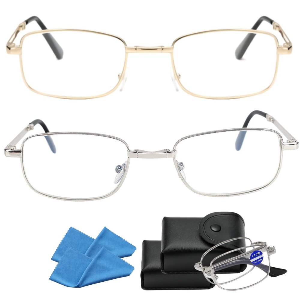 2026 Upgraded Blue Auto Focus Glasses Self Adjusting For Women & Men,Intelligent Dual Focus Eye Glasses Far And Near (Gold+Silver,2)