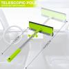 Window Squeegee with 15-24" Long Handle, 2-in-1 Squeegee Cleaner Tool, Retractable Stainless Steel Handle for Car Windshield, Shower Glass, Glass Doors, Outdoor Windows, High Windows view 3