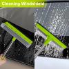 Window Squeegee with 15-24" Long Handle, 2-in-1 Squeegee Cleaner Tool, Retractable Stainless Steel Handle for Car Windshield, Shower Glass, Glass Doors, Outdoor Windows, High Windows view 4