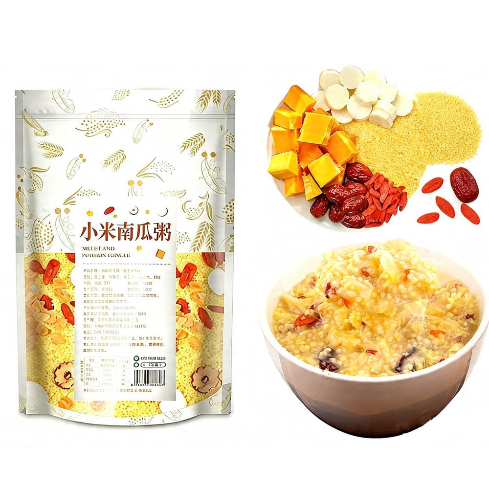 500g Millet Pumpkin Whole Grain Blend, Premium Selected Natural Grains, Soft Mellow Texture With Mild Sweetness, Wholesome Daily Breakfast Staple For Household Kitchen