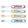 FCQIANKM Personalized Kids Toothbrushes 4 Pack with Custom Names, Extra Soft Bristles for Sensitive Gums, BPA-Free Children's Toothbrush Set for Boys & Girls, Fun Colors, Ages 3-12 view 1