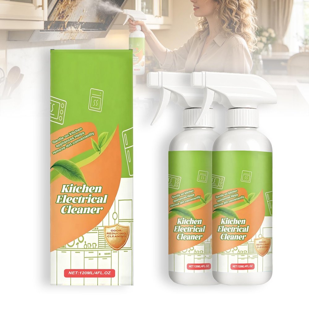 Fuglieu Electrolyzed Ion Kitchen Cleaner Spray, Dissolves Grease Instantly, Multi-purpose Household and Kitchen Cleaning Spray, Heavy Duty Degreaser for Oven, Stove, Range Hood (2 Pcs)