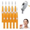 10PCS Interdental Brushes Between Teeth for Braces Cleaner, Shower Head Cleaning Brush for Small Hole, Multifunctional Crevice Cleaning Brush Set for Shower Head, Keyboard, Faucet Gap (Orange 1.2mm) view 1
