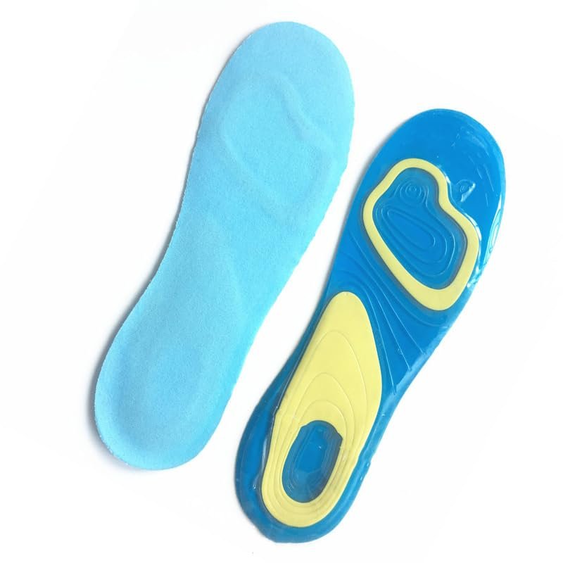 Eminchu Silicone Insoles, High Rebound Shock Absorbing Insoles, Extra Cushioning Arch Support Inserts for Walking Comfort, Ideal for Female (Female)